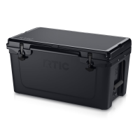 65 QT Ultra-Tough Cooler, Black, Heavy Duty Rope Handles, T-Latch Closure