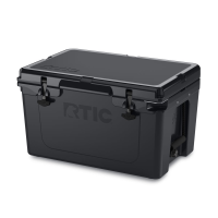 45 QT Ultra-Tough Cooler, Black, Heavy Duty Rope Handles, T-Latch Closure