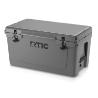 65 QT Ultra-Tough Cooler, Dark Grey, Heavy Duty Rope Handles, T-Latch Closure