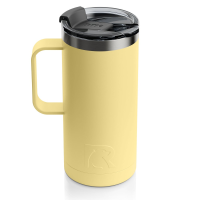 RTIC 16oz Travel Mug, Sunlight, Matte, Stainless Steel & Vacuum Insulated, Flip-Top Lid, Case of 24