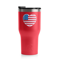 30oz Heart Flag Tumbler, Flag Red