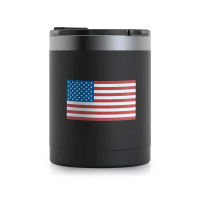 12oz Stars & Stripes Lowball Tumbler, Black