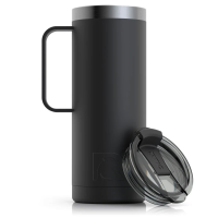 RTIC 20oz Travel Mug, Black, Matte, Stainless Steel & Vacuum Insulated, Flip-Top Lid, Case of 24