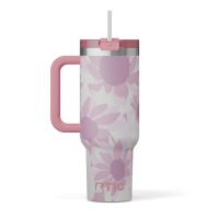 40oz Road Trip Tumbler, Pink Water Lilies