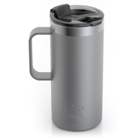 RTIC 16oz Travel Mug, Graphite, Matte, Stainless Steel & Vacuum Insulated, Flip-Top Lid, Case of 24