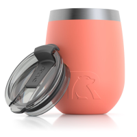 RTIC 10oz Wine Tumbler, Coral, Matte, Stainless Steel & Vacuum Insulated, Flip-Top Lid, Case of 24