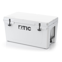 65 QT Ultra-Tough Cooler, White, Heavy Duty Rope Handles, T-Latch Closure