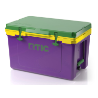 RTIC 52 Quart Ultra-Light Hard Cooler, Mardi Gras, Lightweight, Heavy Duty Rope Handles, T-Latch Closure