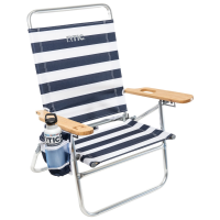 RTIC Beach Chair, Hamptons, Solid wood arm rests with a built-in carrying handle and four adjustable reclining options