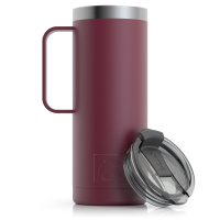 RTIC 20oz Travel Mug, Maroon, Matte, Stainless Steel & Vacuum Insulated, Flip-Top Lid