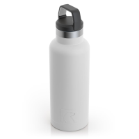RTIC 16oz Water Bottle, White, Matte, Stainless Steel & Vacuum Insulated