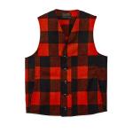 Filson Mackinaw Wool Vest Charcoal Black/Rope Stripe Size Large Long