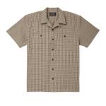 Filson Chambray Short Sleeve Camp Shirt Stone/Ochre Mini Check Size Medium
