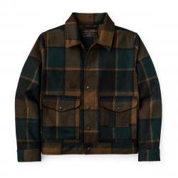 Filson Mackinaw Wool Work Jacket Pine Black Plaid Size 3XL