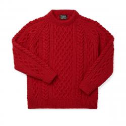 Filson Wool Fisherman's Sweater Orange Size Medium