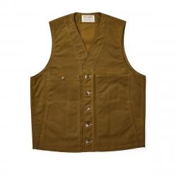 Filson Oil Tin Cloth Vest Dark Tan Size XS