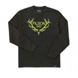 Filson Waffle Knit Graphic Thermal Crewneck Faded Black/Stag Size XL