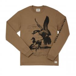 Filson Long Sleeve Ducks Unlimited Ranger Graphic T-Shirt Rugged Tan/Waterfowl Size Medium