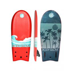 Billy 50" Foam Top Surfboard with Removable Fins - Red/Turquoise