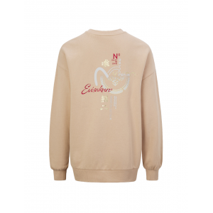 Sashiko Seagull and Kamon Print Oversize Sweatshirt