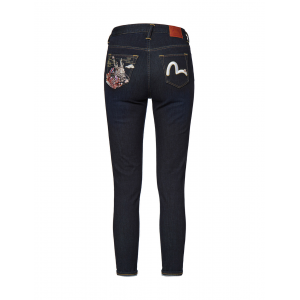 Dragon Head and Seagull Embroidered Skinny Jeans