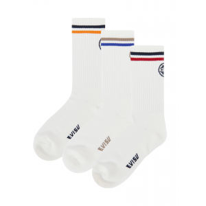 3-Pack Kamon and Stripe Jacquard Long Socks