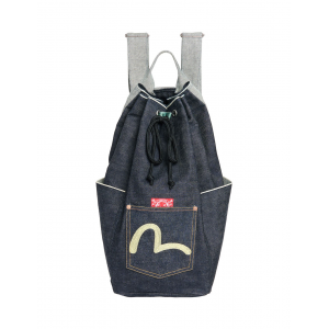 Seagull Embroidered Pocket Drawstring Backpack