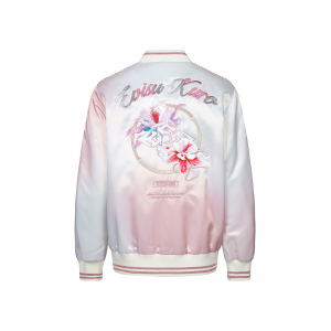 Floral Kamon Embroidery Oversized Souvenir Jacket