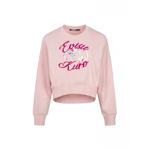 Floral Kamon Print and Logo Jacquard Loose Fit Sweatshirt