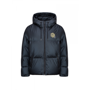 Brocade-pattern Seagull Embroidered Puffer Down Jacket