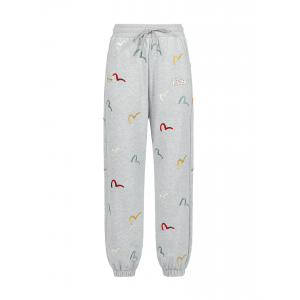 Allover Multi-color Seagull Embroidery Sweatpants