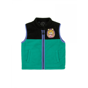 Daruma Bear Print Reversible Fleece Vest