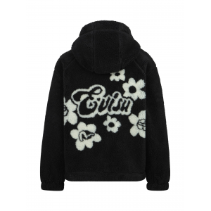 Floral Jacquard Oversized Sherpa Fleece Jacket