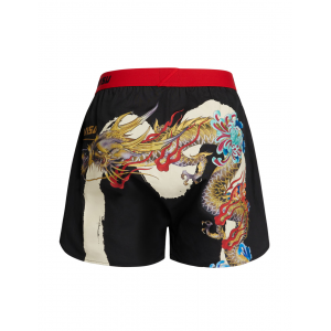 Japanese Dragon Daicock Foil Print Kamon Boxer Shorts