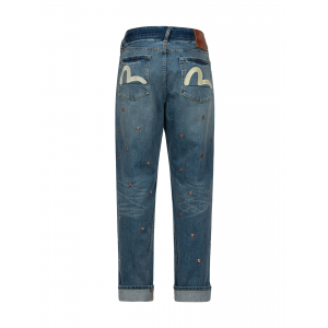 Allover Rivets and Seagull Applique 3D Regular Fit Jeans