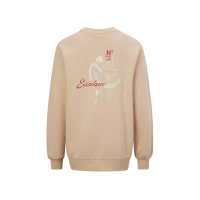 Sashiko Seagull and Kamon Print Oversize Sweatshirt
