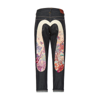 Gradated Floral Motif Embroidered Daicock Boyfriend Jeans