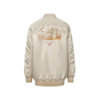 Kamon Glitter Print Oversize Padded Souvenir Jacket