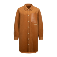 Flannel Shirt Jacket with Leather Pocket