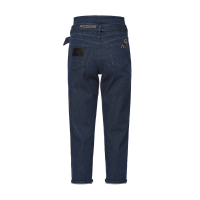 Leather Badge Relaxed Fit Belted Jeans