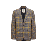 Kamon Applique Checked Blazer