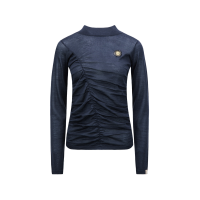 Ruched Front High Neck Knit Top