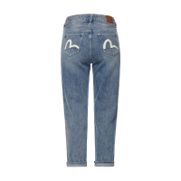 Seagull Print Relax Fit Cropped Jeans