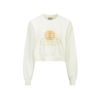 Kamon Brocade Applique Cropped Sweatshirt