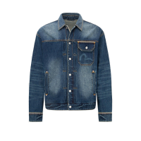 Daicock Discharged Print and Stitching Denim Jacket