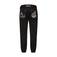 Hannya and "The Great Wave" Embroidery Denim Jogger Pants