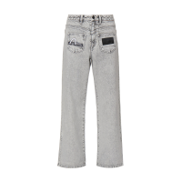 Seagull Embroidered Knit Denim Jeans
