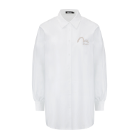 Seagull Embroidery Puff-Sleeve Shirt