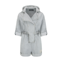 Open-Back Knit Denim Jumpsuit