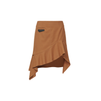 Leather Pocket Flap Asymmetric Skirt